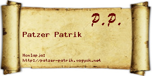 Patzer Patrik névjegykártya